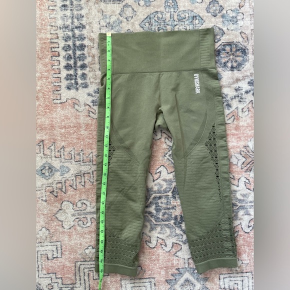 Gymshark Energy Seamless Size Small Cropped Leggings Olive Green High Rise - Picture 4 of 4